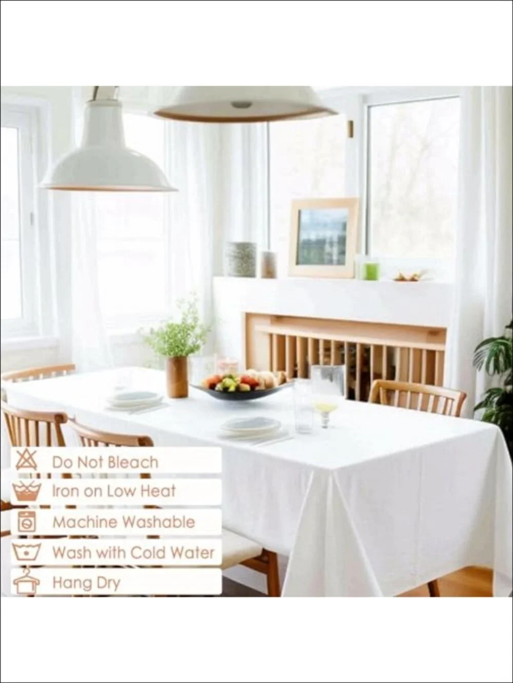 6 Pack Rectangular Tablecloths 60x102 Inch Polyester Wrinkle Resistant Washable